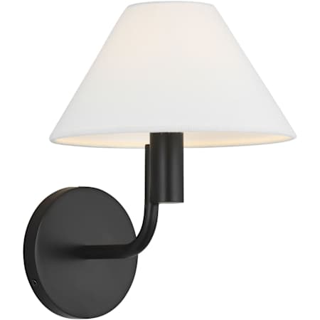 Visual Comfort Colfax 10" Tall Bathroom Sconce with Linen Shade Aged Iron