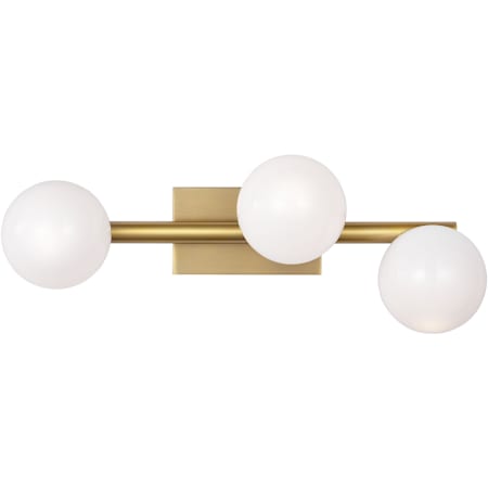 Visual Comfort Altair 3 Light 16" Wide Vanity Light with Milk Glass Shades Burnished Brass