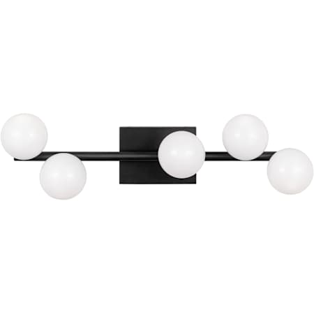 Visual Comfort Altair 5 Light 24" Wide Vanity Light with Milk Glass Shades Aged Iron