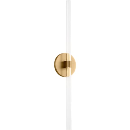 Visual Comfort Silas 24" Tall LED Wall Sconce Burnished Brass