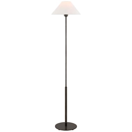 Visual Comfort Hackney 53" Tall Cordless LED Torchiere Floor Lamp Bronze / Linen