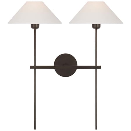 Visual Comfort Hackney 2 Light 25" Tall Wall Sconce Bronze / Linen