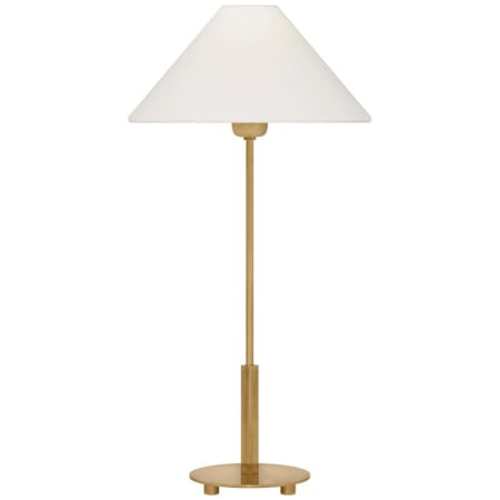 Visual Comfort Hackney 24" Tall Cordless LED Torchiere Table Lamp Hand-Rubbed Antique Brass / Linen
