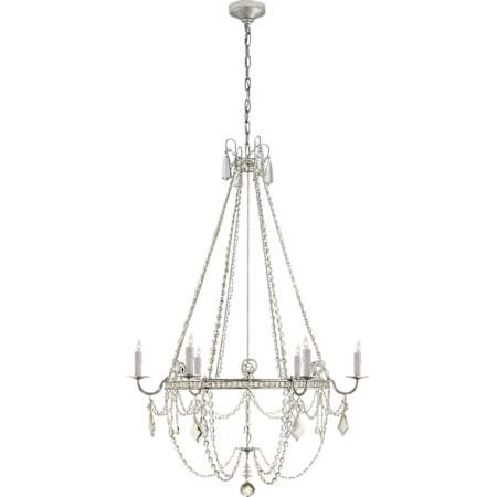 Visual Comfort Sharon 36" Candle Style Chandelier by J. Randall Powers Burnished Silver Leaf
