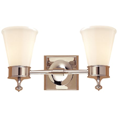 Visual Comfort Siena 15" Wide Wall Sconce with White Glass Shade Polished Nickel