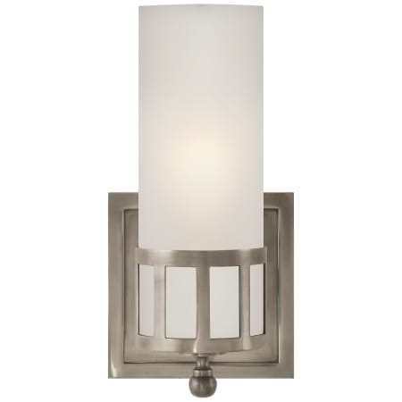 Visual Comfort Openwork 9" High Wall Sconce with Frosted Glass Shade Antique Nickel
