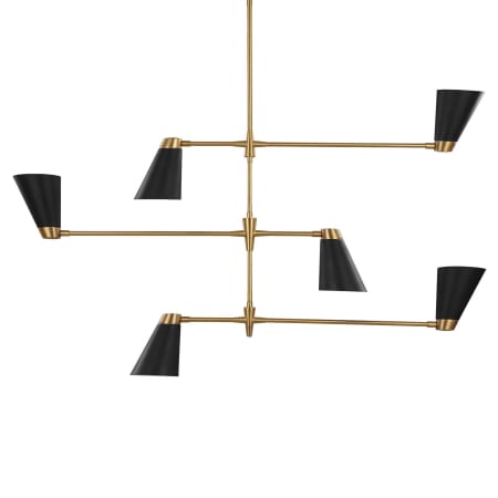 Visual Comfort Signoret 6 Light 48" Wide Chandelier Burnished Brass