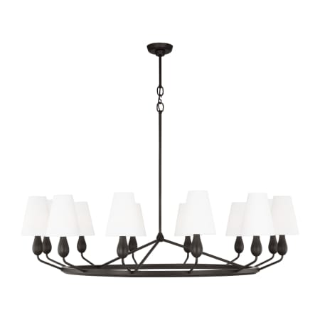 Visual Comfort Ziba 12 Light 48" Wide Chandelier Aged Iron