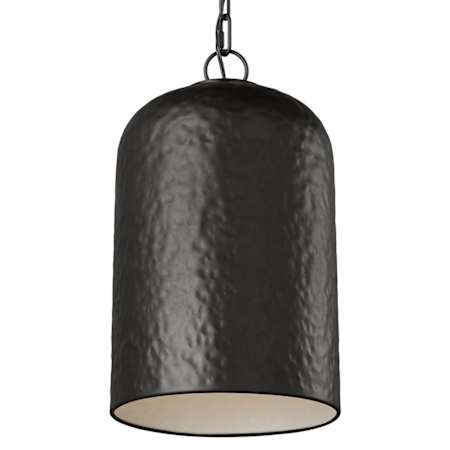 Visual Comfort Buckner 10" Wide Mini Pendant with Hammered Steel Shade Aged Iron