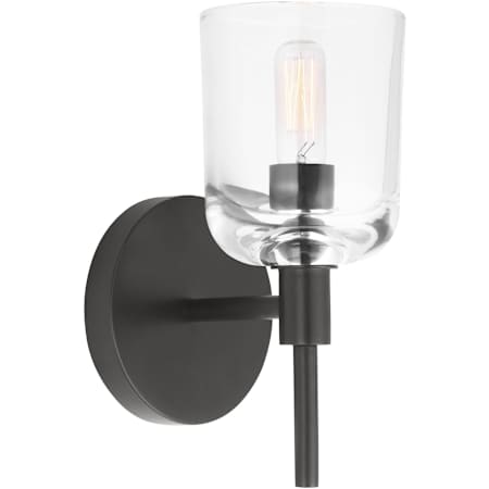 Visual Comfort Hartley 9" Tall Bathroom Sconce with Clear Glass Shade Aged Iron