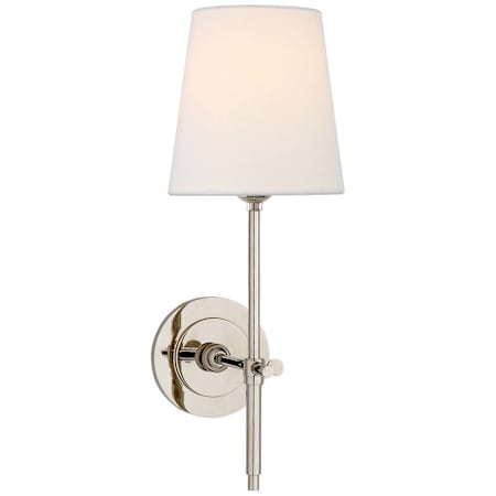 Visual Comfort Bryant 15" Tall Wall Sconce Polished Nickel / Linen