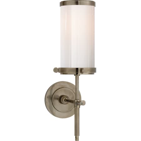 Visual Comfort Bryant 14" Bath Sconce with White Glass by Thomas O'Brien Antique Nickel