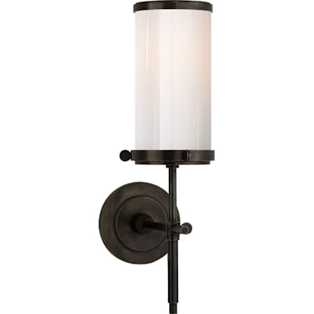 Visual Comfort Bryant 14" Bath Sconce with White Glass by Thomas O'Brien Bronze