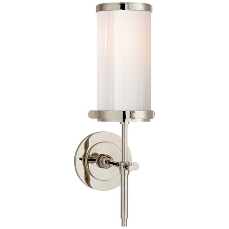 Visual Comfort Bryant 14" Bath Sconce with White Glass by Thomas O'Brien Polished Nickel