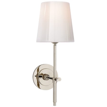 Visual Comfort Bryant 15" Sconce with White Glass Shade by Thomas O'Brien Polished Nickel