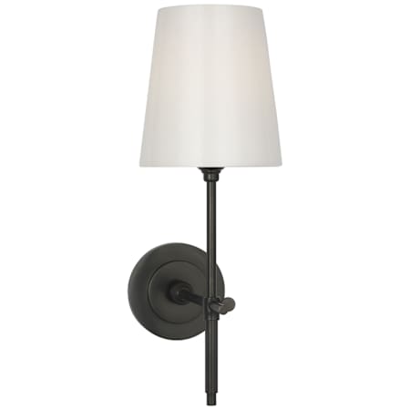 Visual Comfort Bryant 15" Tall LED Bathroom Sconce with White Glass Shade Bronze