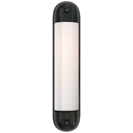Visual Comfort Selecta 21-3/4" High Wall Sconce with White Glass Shade - ADA Compliant Bronze