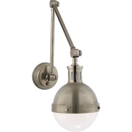 Visual Comfort Hicks 18" Library Light with White Glass by Thomas O'Brien Antique Nickel