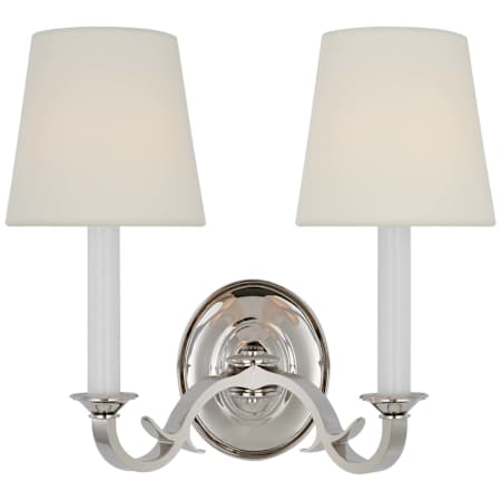 Visual Comfort Channing 2 Light 14" Tall Wall Sconce Polished Nickel