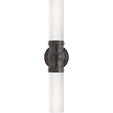 Visual Comfort Graydon 18" Double Bath Light with White Glass by Thomas O'Brien Bronze