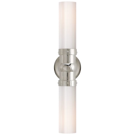 Visual Comfort Graydon 18" Double Bath Light with White Glass by Thomas O'Brien Polished Nickel