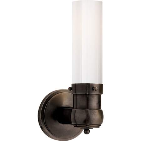 Visual Comfort Graydon 12" Single Bath Light with White Glass by Thomas O'Brien Bronze