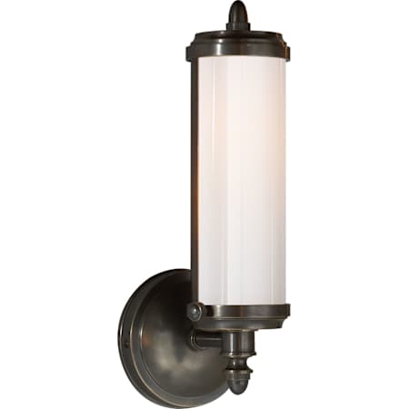 Visual Comfort Merchant 12" Single Bath Light with White Glass by Thomas O'Brien Bronze