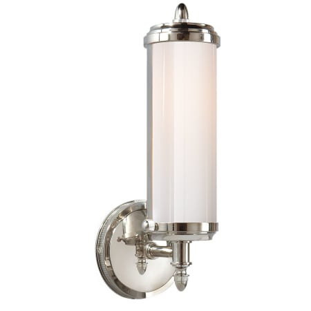Visual Comfort Merchant 12" Single Bath Light with White Glass by Thomas O'Brien Chrome