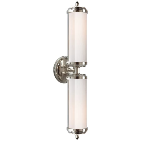 Visual Comfort Merchant 20" Double Bath Light with White Glass by Thomas O'Brien Chrome