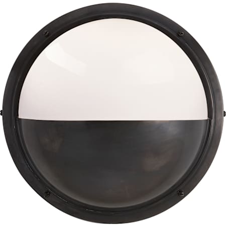 Visual Comfort Pelham 10" Moon Light Sconce with White Glass by Thomas O'Brien Bronze