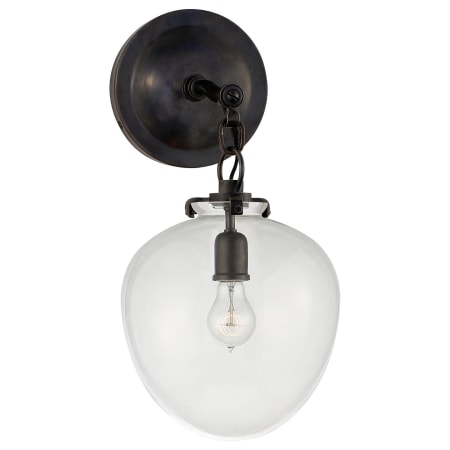 Visual Comfort Katie 13-13/32" High Wall Sconce with Clear Glass Shade Bronze