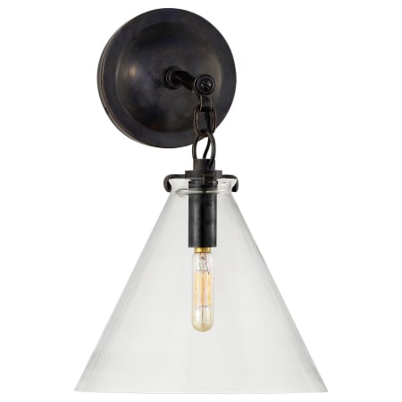 Visual Comfort Katie6 14-13/32" High Wall Sconce with Clear Glass Shade Bronze