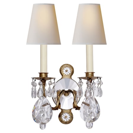 Visual Comfort Yves 11-1/2" Wide Wall Sconce with Percale Shade Gilded Iron