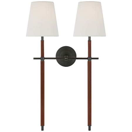 Visual Comfort Bryant Wrapped 2 Light 26" Tall Wall Sconce Bronze / Saddle Leather