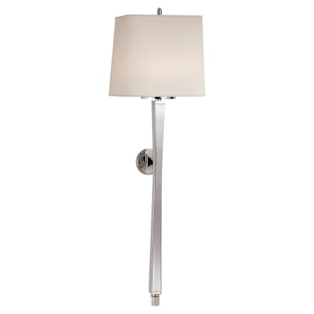 Visual Comfort Edie 33" Baluster Sconce with Natural Paper Shade by Thomas O'Brien Polished Nickel