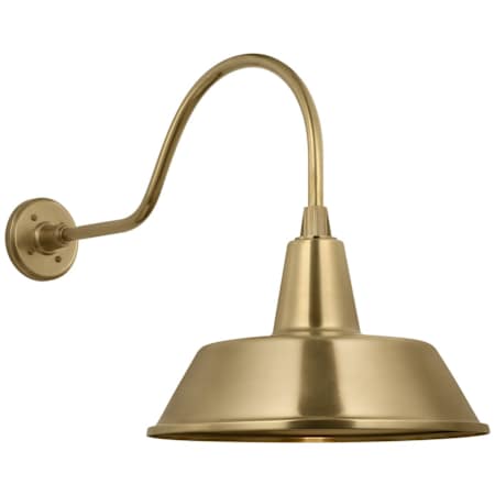 Visual Comfort Thomas O'Brien 19" Tall x 16" Wide Outdoor Wall Sconce with Hand-Rubbed Antique Brass Bowers Shade Hand-Rubbed Antique Brass