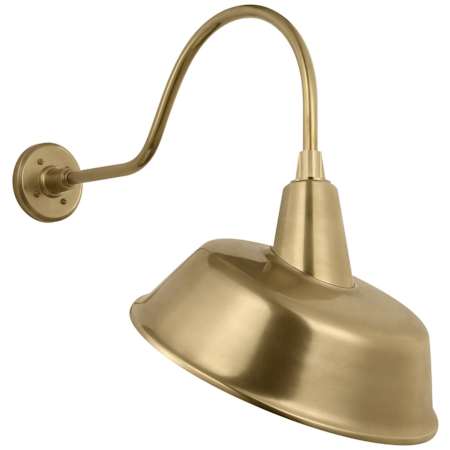 Visual Comfort Thomas O'Brien 23" Tall x 16" Wide Elongated Gooseneck Outdoor Wall Sconce with Hand-Rubbed Antique Brass Tilted Bowers Shade Hand-Rubbed Antique Brass