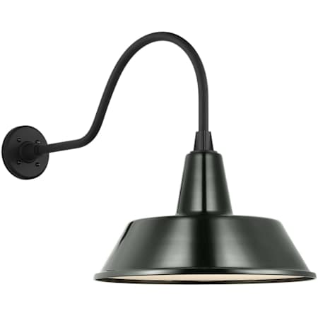 Visual Comfort Thomas O'Brien 19" Tall x 16" Wide Outdoor Wall Sconce with Green Bowers Shade Matte Black