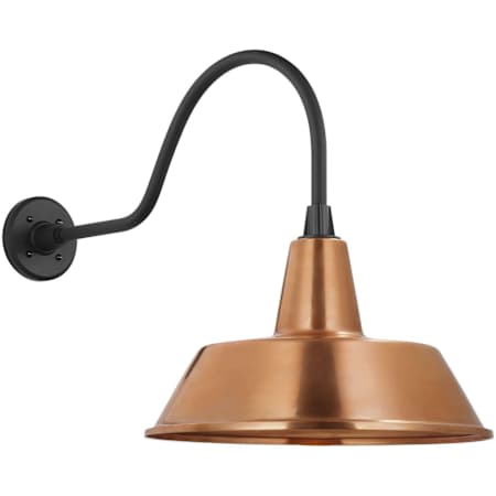 Visual Comfort Thomas O'Brien 19" Tall x 16" Wide Outdoor Wall Sconce with Soft Copper Bowers Shade Matte Black