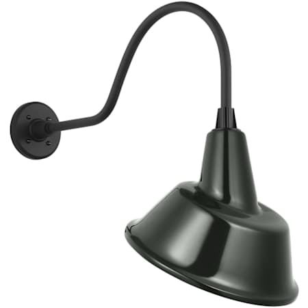 Visual Comfort Thomas O'Brien 22" Tall Outdoor Wall Sconce with Green Tilted Bowers Shade Matte Black