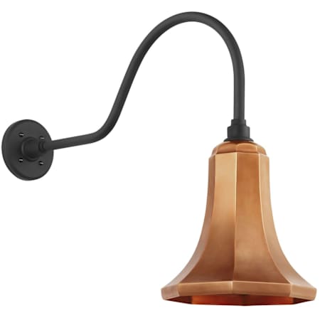 Visual Comfort Thomas O'Brien 20" Tall Outdoor Wall Sconce with Soft Copper Savannah Shade Matte Black