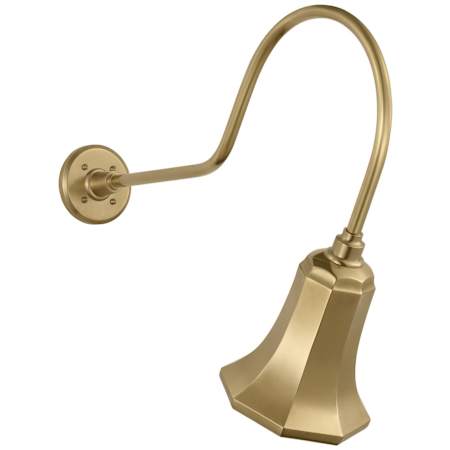 Visual Comfort Thomas O'Brien 22" Tall x 8" Wide Elongated Gooseneck Outdoor Wall Sconce with Hand-Rubbed Antique Brass Savannah Shade Hand-Rubbed Antique Brass