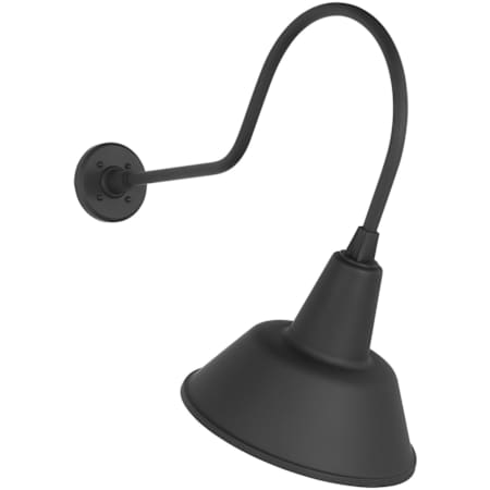 Visual Comfort Thomas O'Brien 24" Tall Elongated Gooseneck Outdoor Wall Sconce with Matte Black Bowers Shade Matte Black