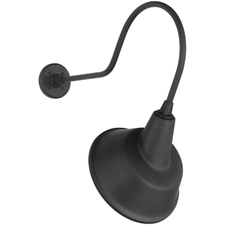 Visual Comfort Thomas O'Brien 25" Tall Elongated Gooseneck Outdoor Wall Sconce with Matte Black Tilted Bowers Shade Matte Black
