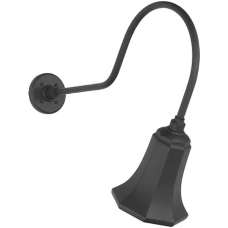 Visual Comfort Thomas O'Brien 22" Tall Elongated Gooseneck Outdoor Wall Sconce with Matte Black Savannah Shade Matte Black