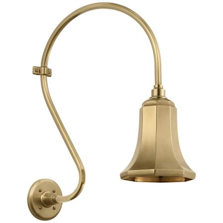 Visual Comfort Thomas O'Brien 24" Tall x 8" Wide Outdoor Wall Sconce with Hand-Rubbed Antique Brass Savannah Shade Hand-Rubbed Antique Brass