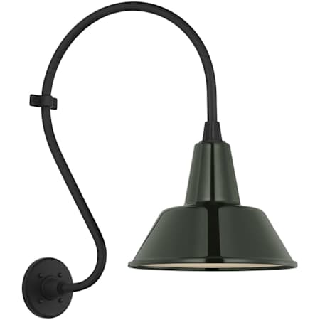Visual Comfort Thomas O'Brien 24" Tall x 13" Wide Outdoor Wall Sconce with Green Bowers Shade Matte Black
