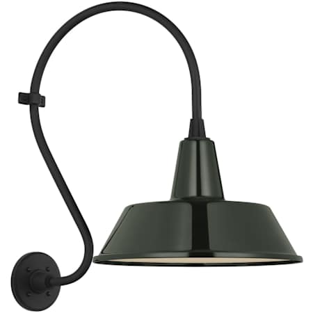 Visual Comfort Thomas O'Brien 24" Tall x 16" Wide Outdoor Wall Sconce with Green Bowers Shade Matte Black