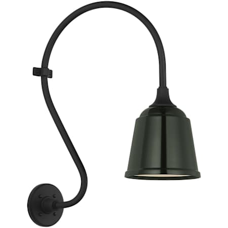 Visual Comfort Thomas O'Brien 24" Tall x 8" Wide Outdoor Wall Sconce with Green Rockhouse Shade Matte Black