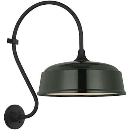 Visual Comfort Thomas O'Brien 24" Tall x 16" Wide Outdoor Wall Sconce with Green Rockhouse Shade Matte Black